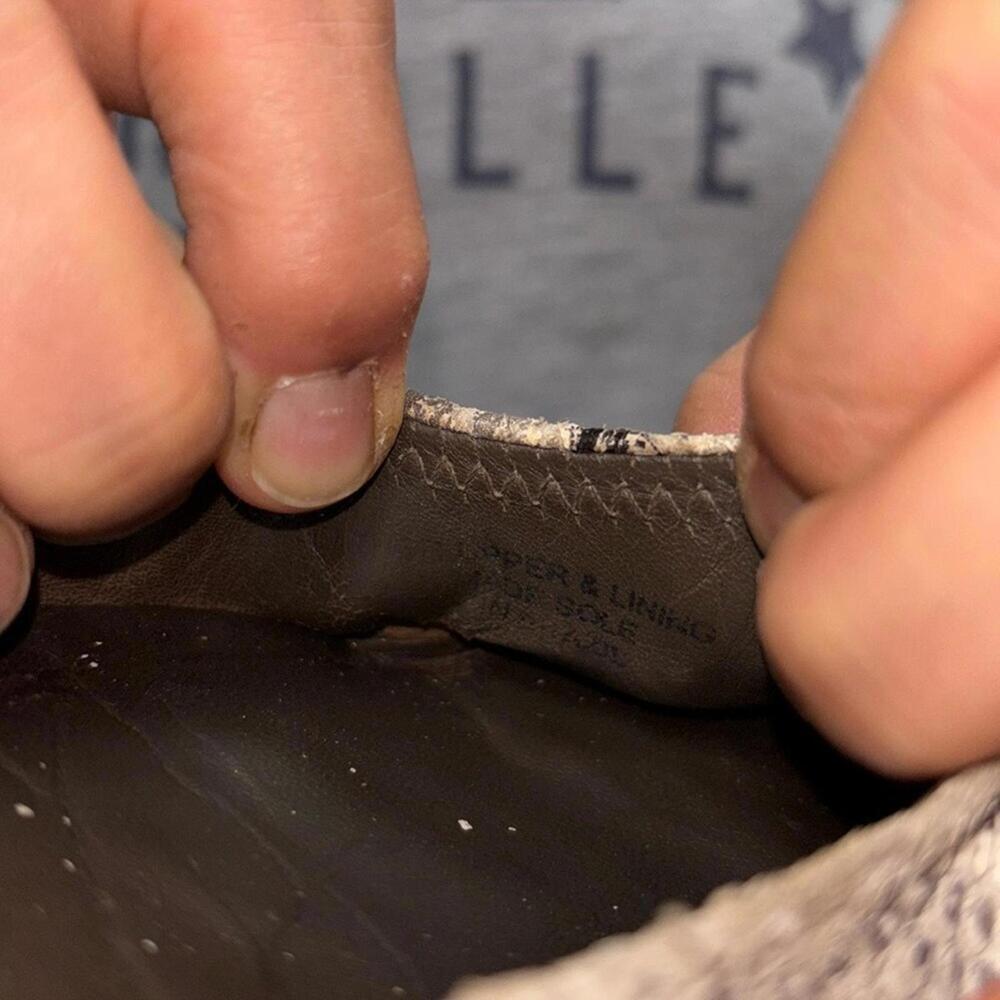 Guc Tory Burch Grey Snakeskin Python Elastic Heel… - image 6